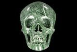 Realistic, Polished Hamine Jade Skull #116390-2